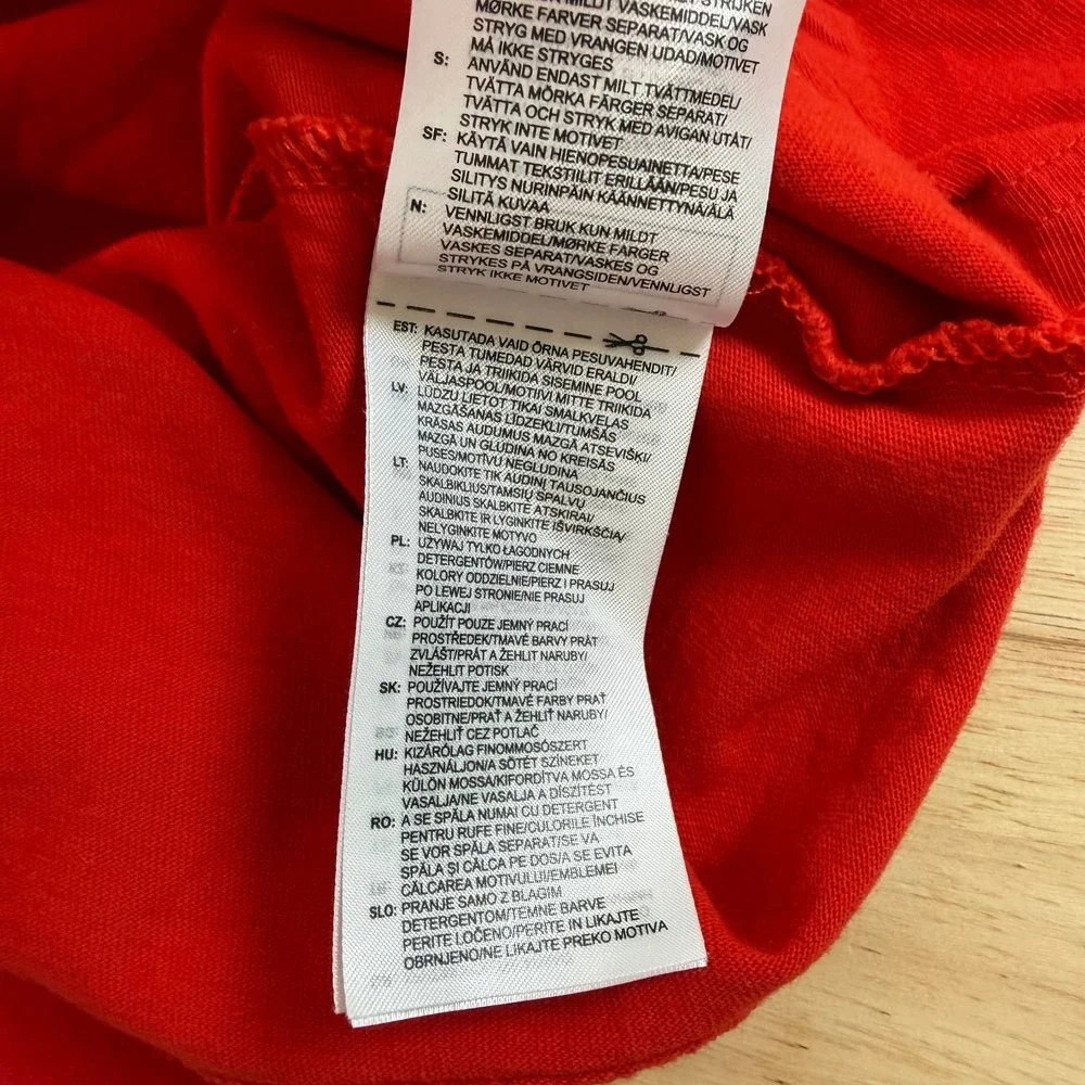 Adidas Originals 3D Trefoil T-Shirt Men's Red Embroidered Short Sleeve - Small